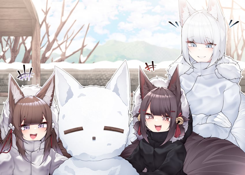 kaga, amagi-chan, and akagi-chan (azur lane) drawn by samip
