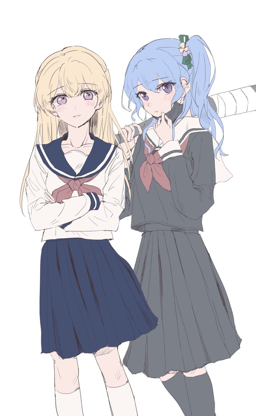 matsubara kanon and shirasagi chisato (bang dream!) drawn by kyudoli