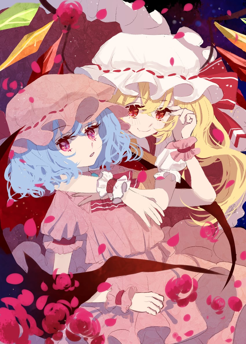 remilia scarlet and flandre scarlet (touhou) drawn by shocho_(shaojiujiu)