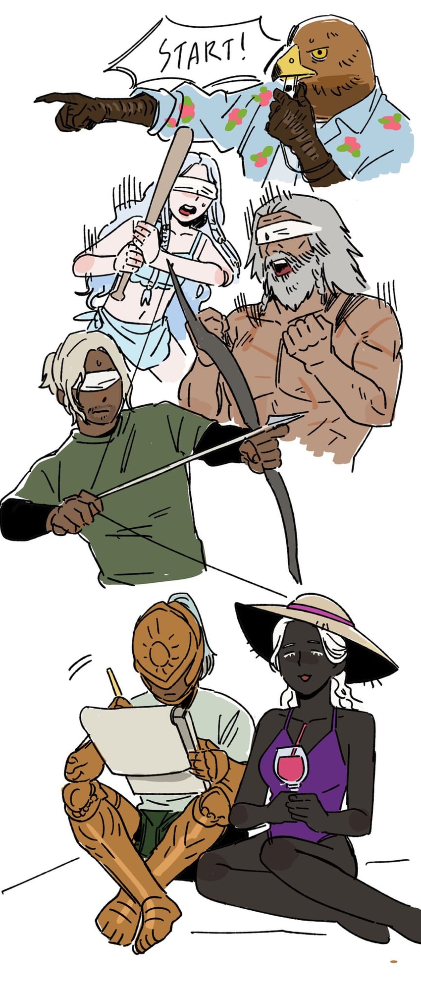 recluse, revenant, guardian, ironeye, raider, and 1 more (elden ring and 1 more) drawn by chocytd