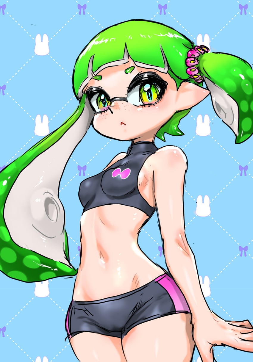 inkling player character and inkling girl (splatoon) drawn by koharu2.5