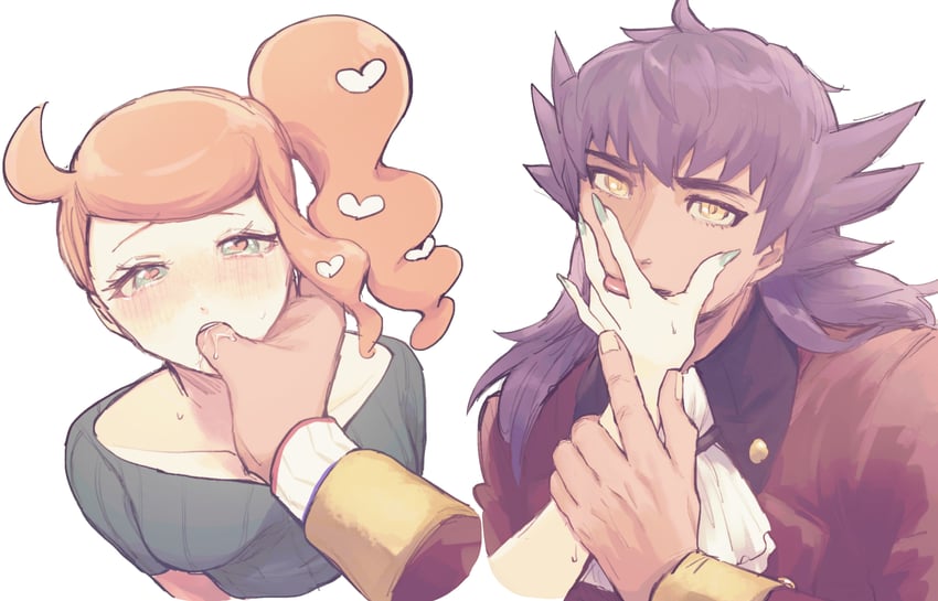 leon and sonia (pokemon and 1 more) drawn by kamiemonsan