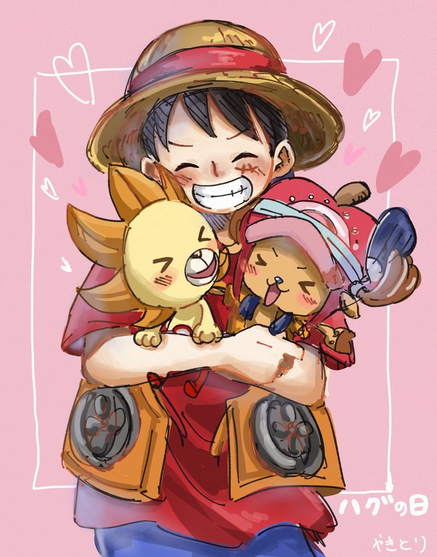 monkey d. luffy, tony tony chopper, and thousand sunny (one piece and 1 more) drawn by wakitorisuki