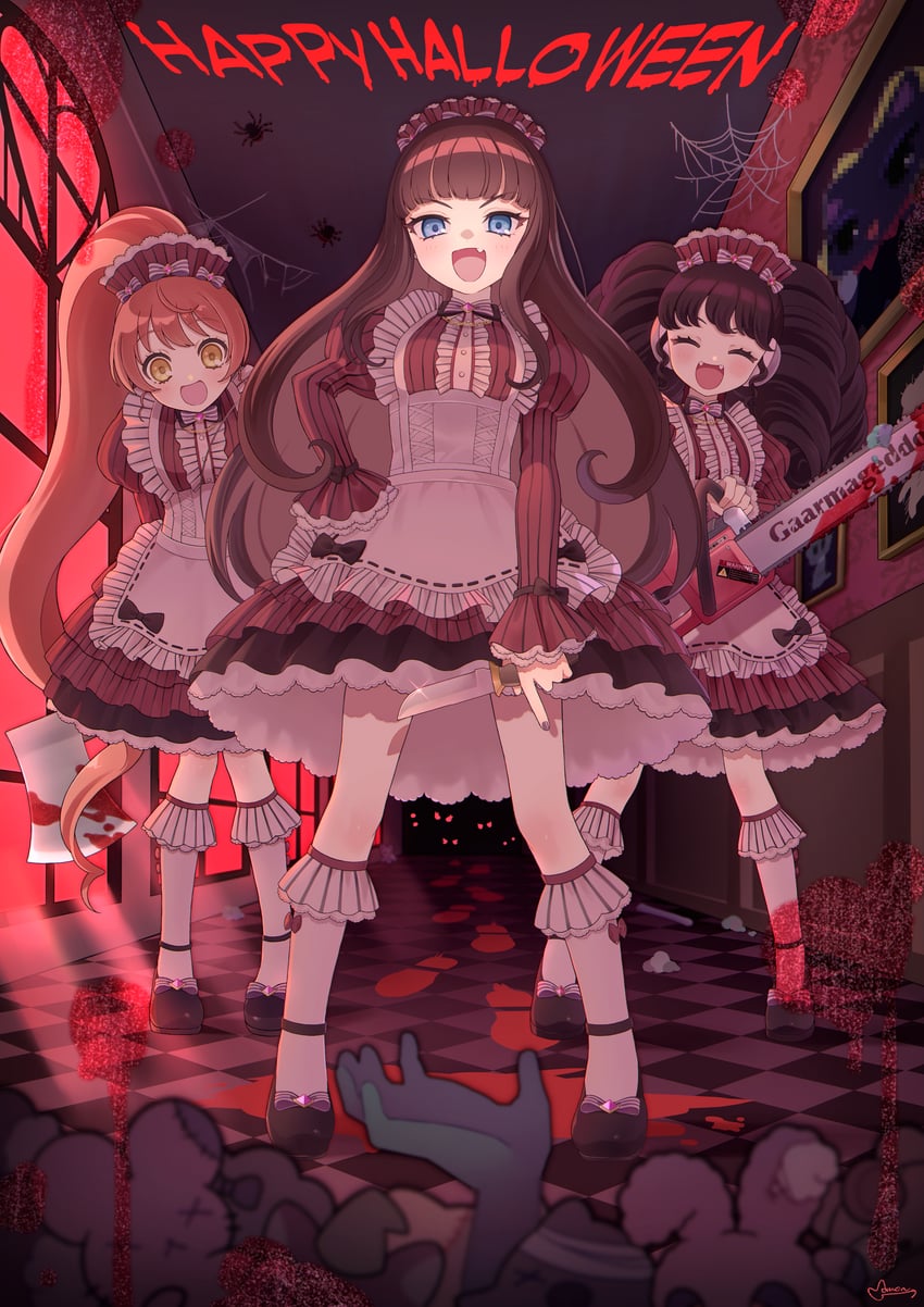 kurosu aroma, shiratama mikan, gaaruru, and neko (pretty series and 1 more) drawn by momokan_(mmkn100)