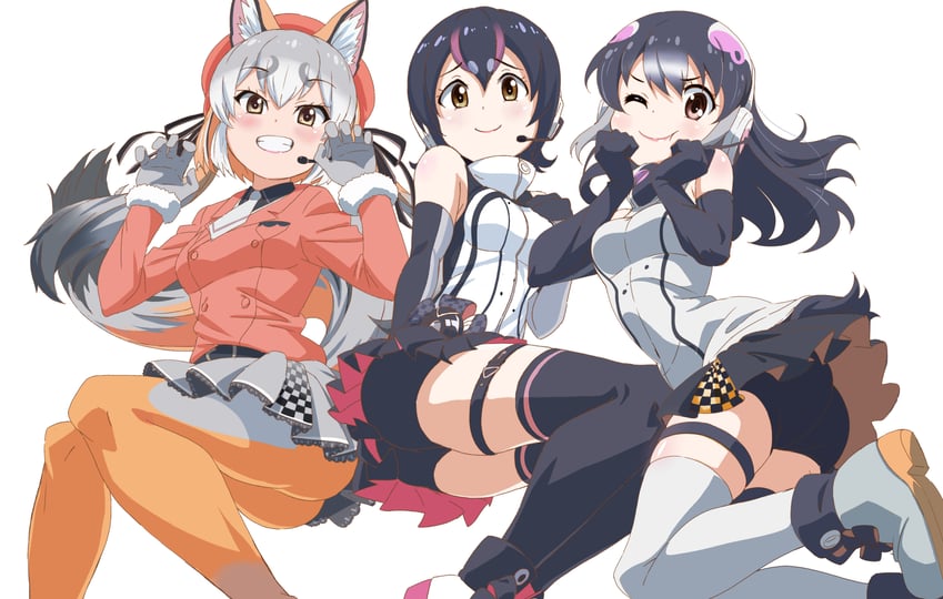 island fox, humboldt penguin, and african penguin (kemono friends and 1 more) drawn by yamaguchi_yoshimi