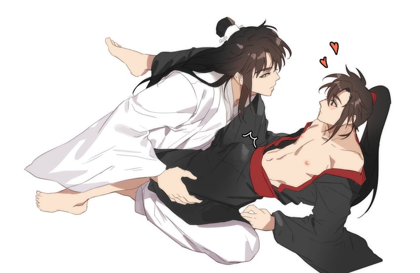 wei wuxian and lan wangji (modao zushi) drawn by jujeop