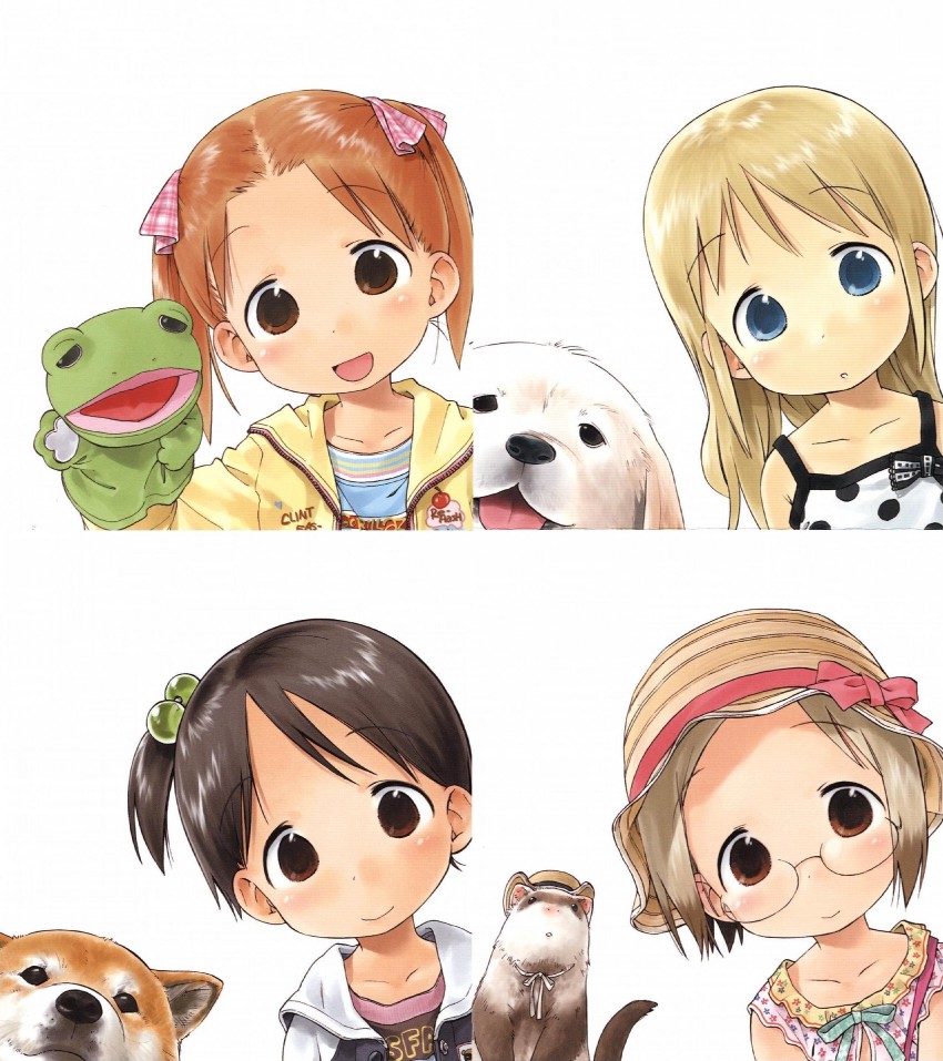 itou chika, matsuoka miu, ana coppola, sakuragi matsuri, john, and 2 more (ichigo mashimaro and 1 more) drawn by barasui