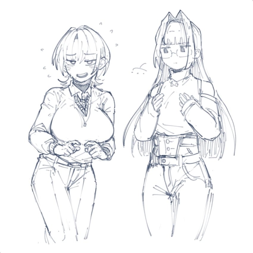 ouro kronii and hiodoshi ao (hololive and 2 more) drawn by mir_(miryumiya)