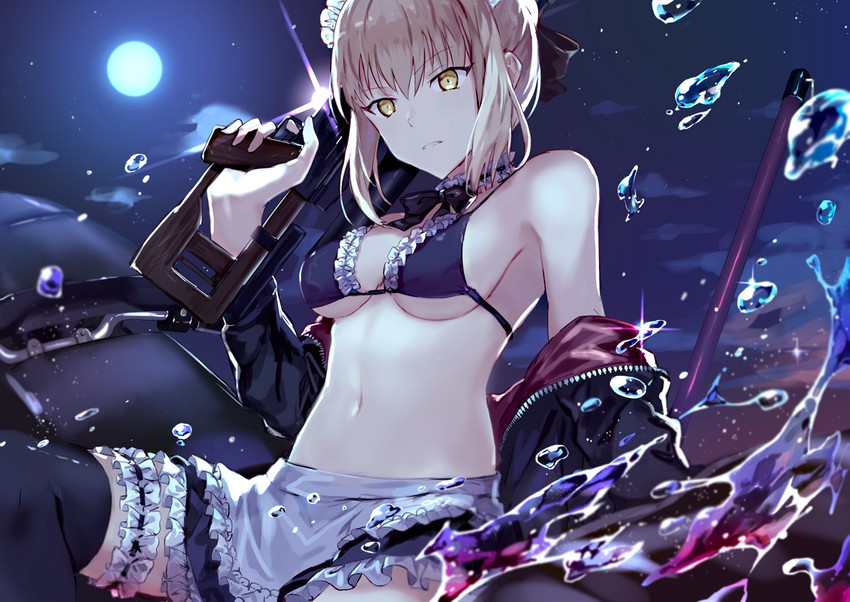 artoria pendragon and saber alter (fate and 1 more) drawn by motto_(night_wear)