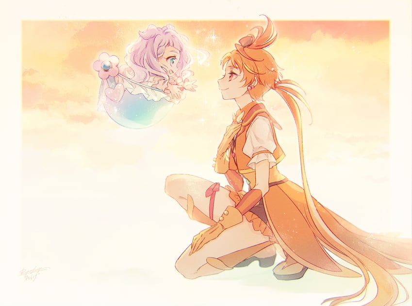 yuunagi tsubasa, ellee-chan, and cure wing (precure and 1 more) drawn by lanzhu