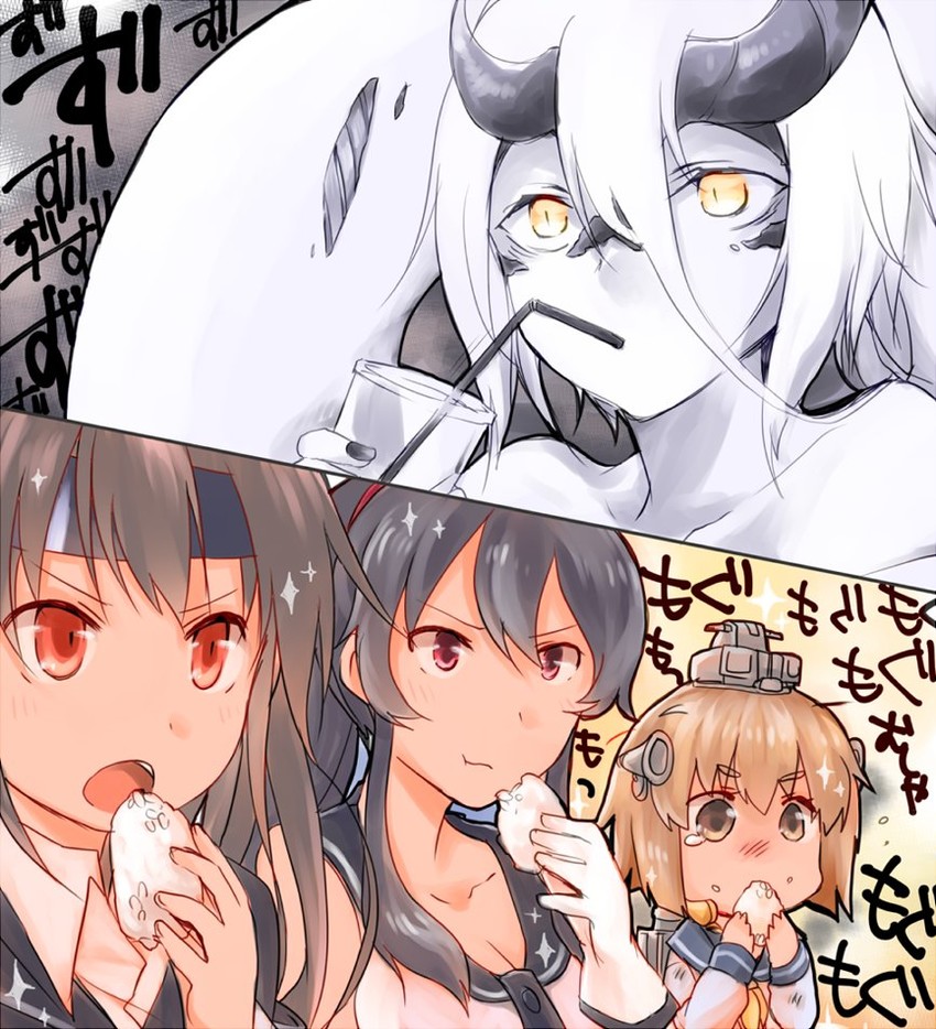 yukikaze, yahagi, hatsushimo, hatsushimo kai ni, heavy cruiser princess, and 1 more (kantai collection) drawn by suna_kiririto