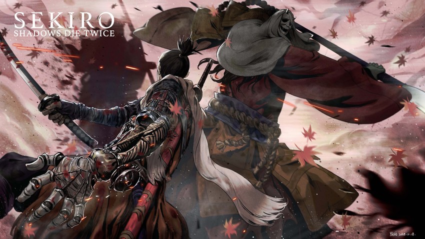 sekiro and corrupted monk (sekiro: shadows die twice) drawn by yuedong1997