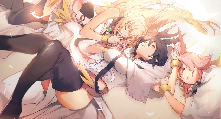 valkyrie, ortlinde, thrud, and hildr (fate and 1 more) drawn by no-kan