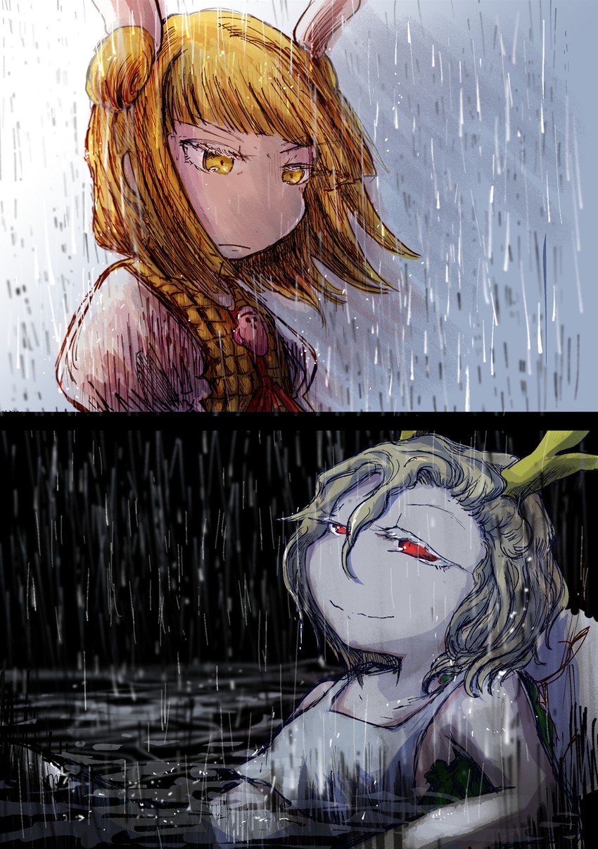 kicchou yachie and joutouguu mayumi (touhou) drawn by jizeru_(giselebon)