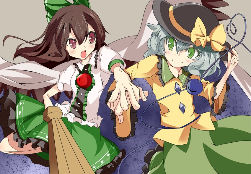 komeiji koishi and reiuji utsuho (touhou) drawn by acchii_(akina)