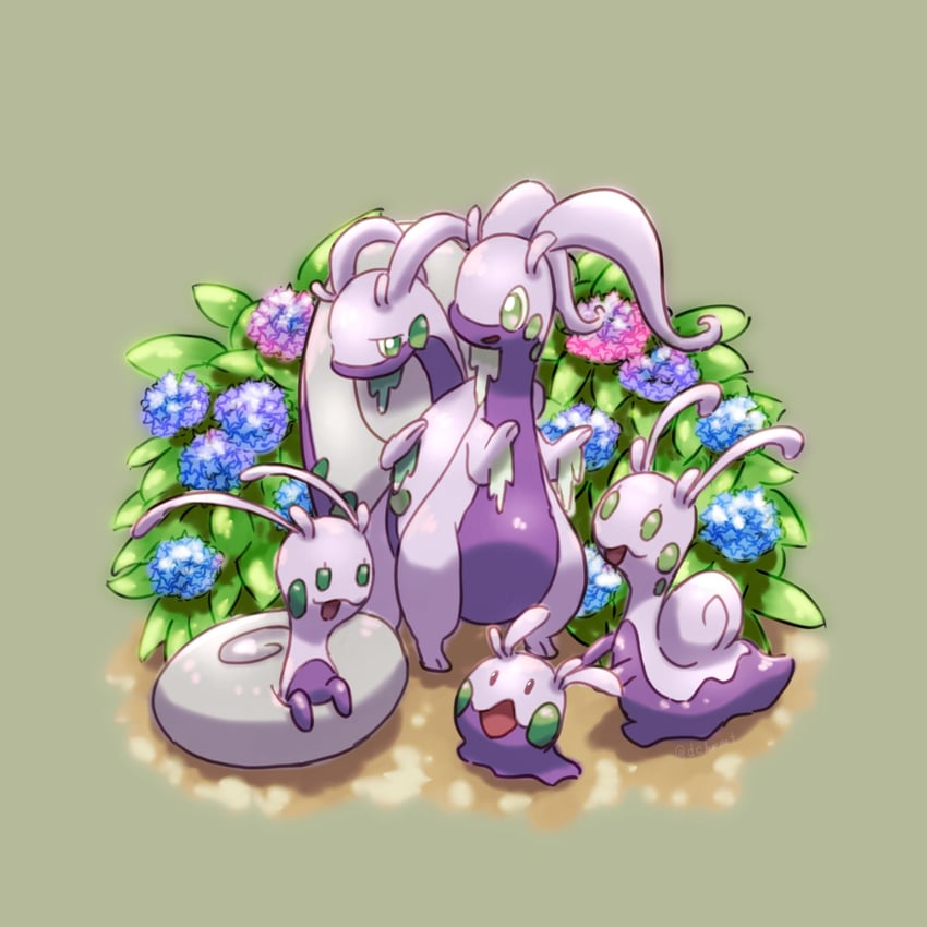 goomy, goodra, sliggoo, hisuian goodra, and hisuian sliggoo (pokemon) drawn by yu_(pocketsun636)