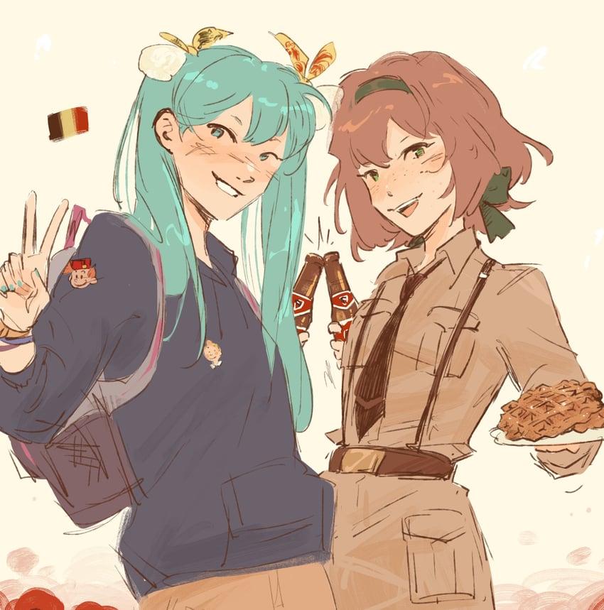 hatsune miku and belgium (vocaloid and 1 more) drawn by herdwicoco