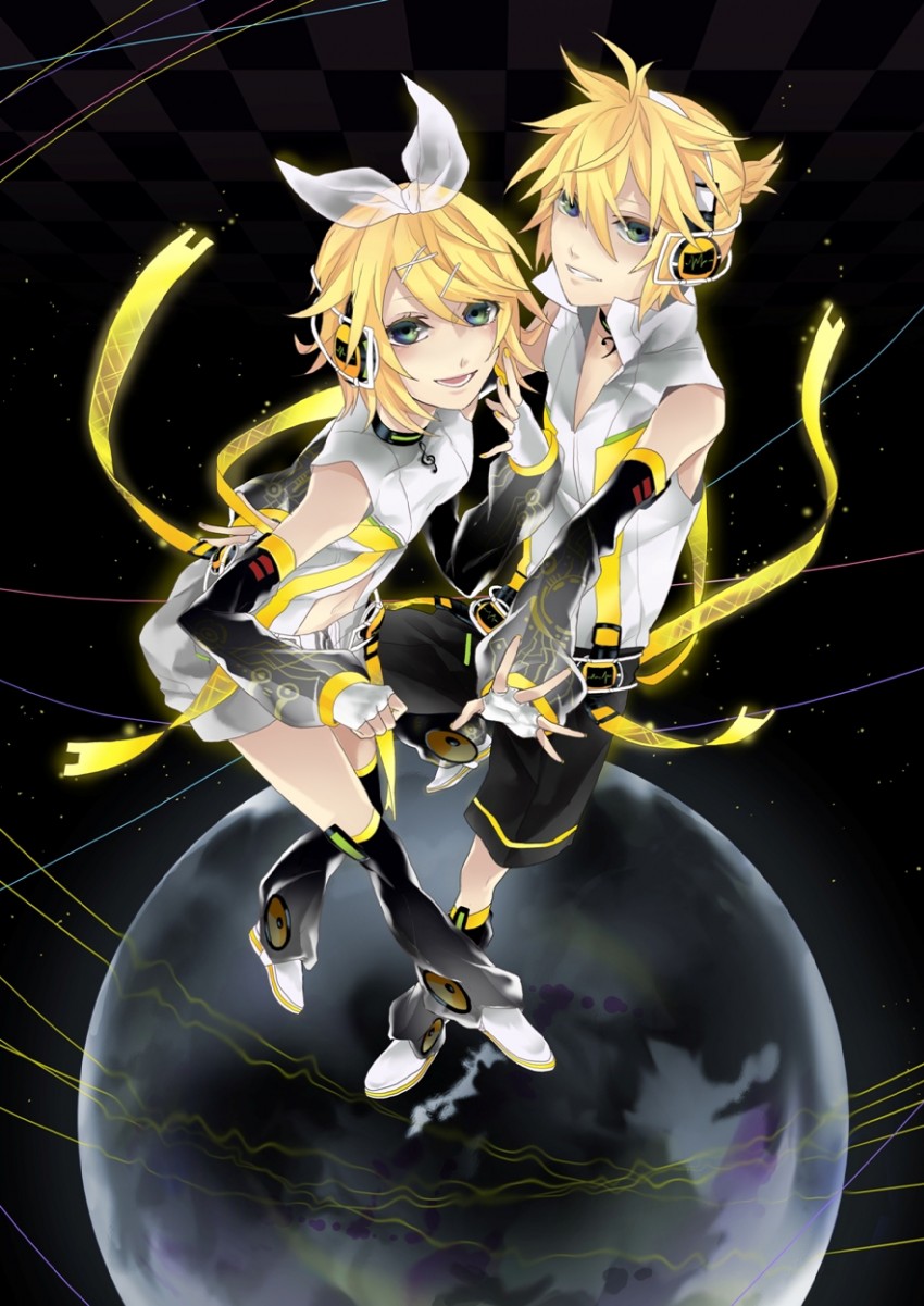 kagamine rin and kagamine len (vocaloid) drawn by kyo_zip