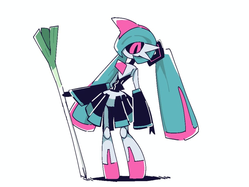 hatsune miku and iron valiant (pokemon and 1 more) drawn by venom_eno