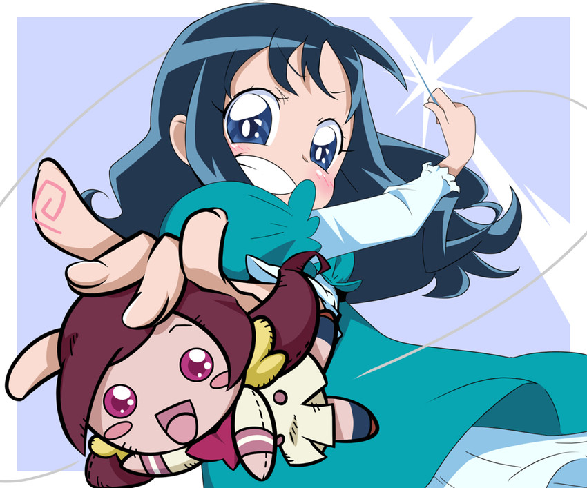 kurumi erika and hanasaki tsubomi (precure and 1 more) drawn by sinko_(sinsinsinko)