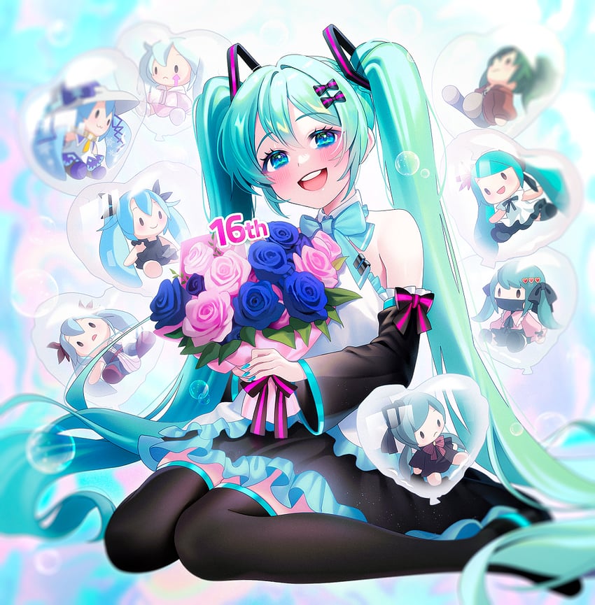 hatsune miku and yuki miku (vocaloid and 7 more) drawn by memu_0113