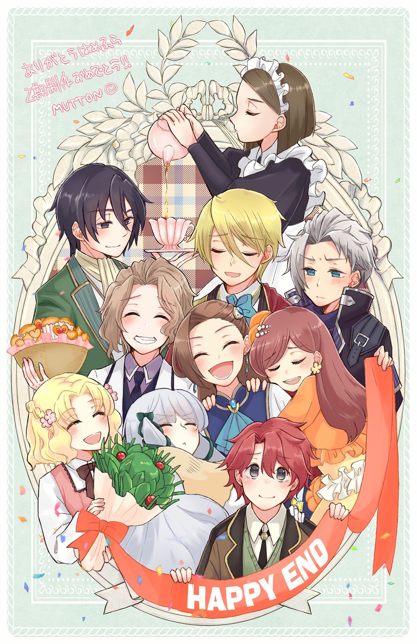 katarina claes, maria campbell, keith claes, mary hunt, sophia ascart, and 5 more (otome game no hametsu flag shika nai akuyaku reijou ni tensei shite shimatta) drawn by mutton_(user_hafp8324)