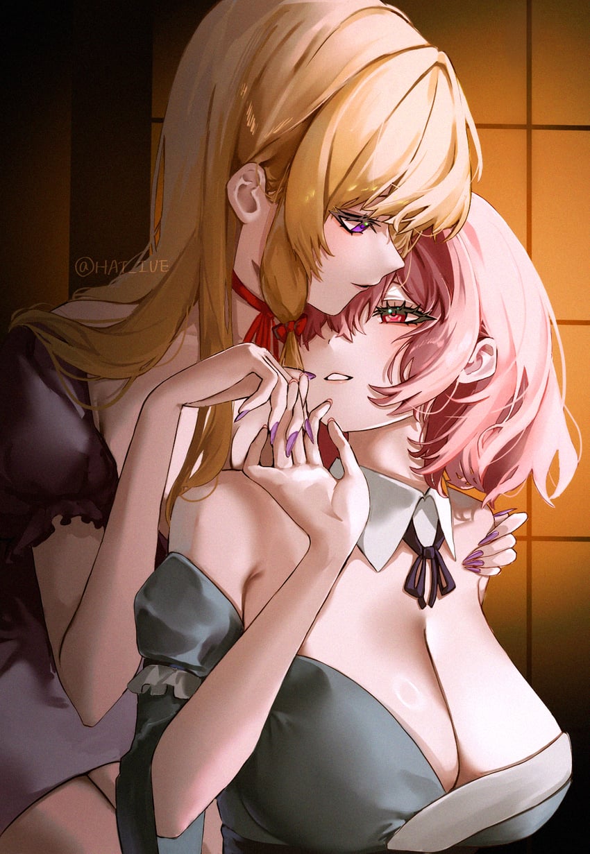 yakumo yukari and saigyouji yuyuko (touhou) drawn by hat_iue