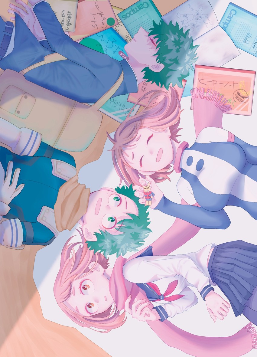 midoriya izuku and uraraka ochaco (boku no hero academia) drawn by sitisanso