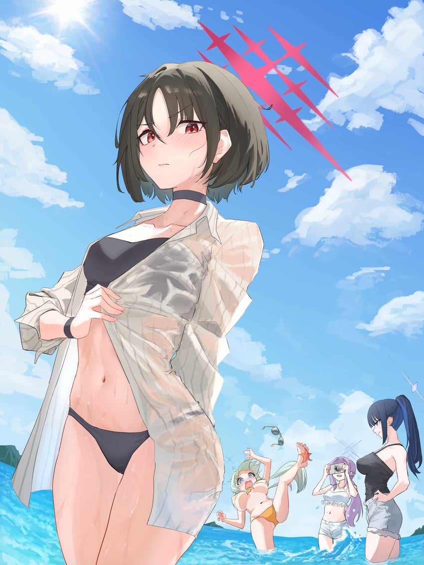 saori, atsuko, hiyori, and misaki (blue archive) drawn by isuka_(isuka_83)