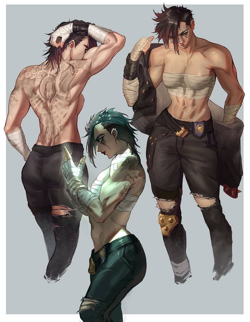 vi, arcane vi, and arcane brawler vi (league of legends and 1 more) drawn by yaminokuni