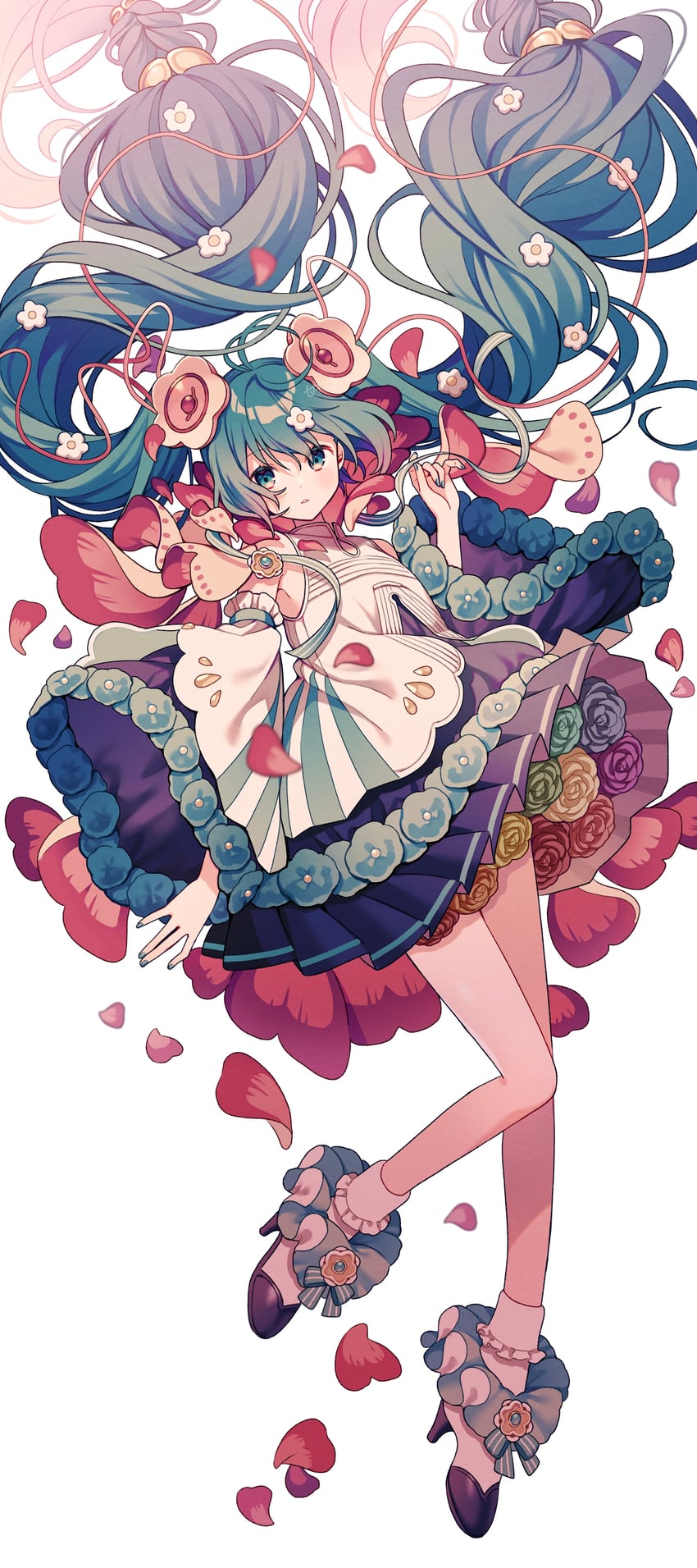 hatsune miku and magical mirai miku (vocaloid and 1 more) drawn by amagi_hana