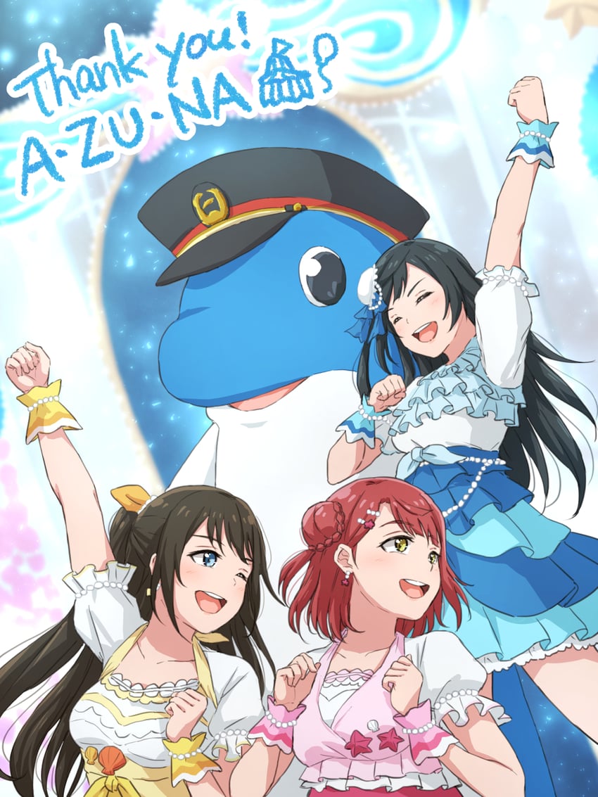 yuki setsuna, uehara ayumu, osaka shizuku, and rinkaru (love live! and 1 more) drawn by morita49c