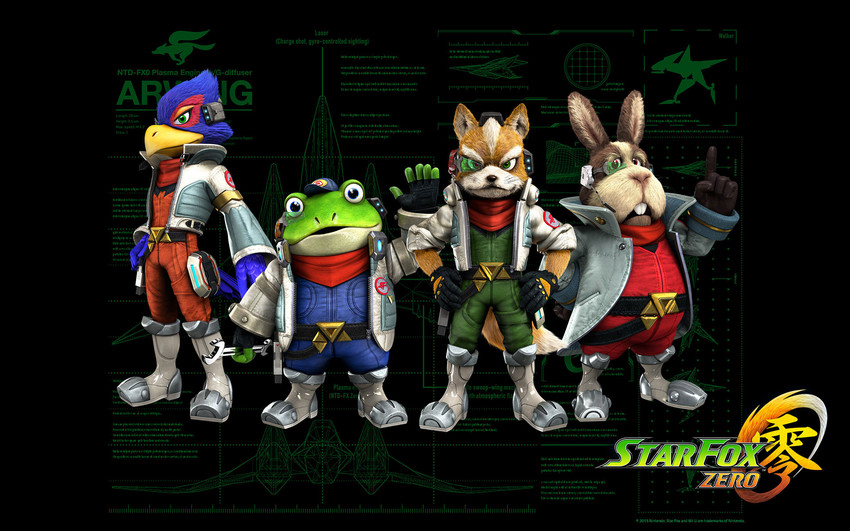 fox mccloud, falco lombardi, slippy toad, and peppy hare (nintendo and 2 more)