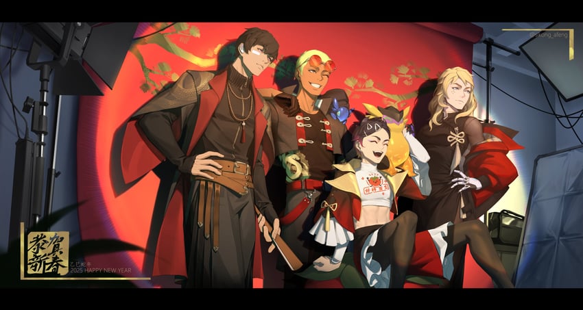 gekko, iso, clove, and deadlock (valorant) drawn by sikong_afeng