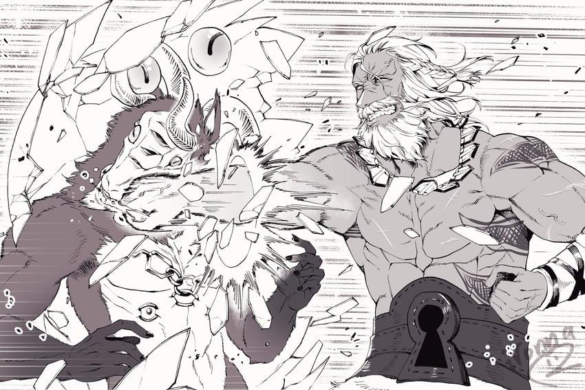 raider and libra (elden ring and 1 more) drawn by ironna_r