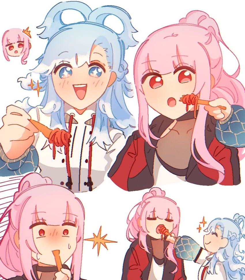mori calliope and kobo kanaeru (hololive and 2 more) drawn by hyurisaki