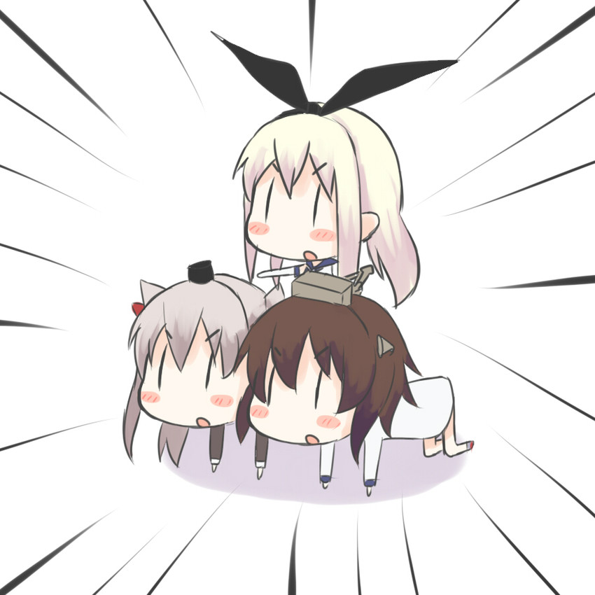 shimakaze, amatsukaze, and yukikaze (kantai collection) drawn by kurono_nekomaru
