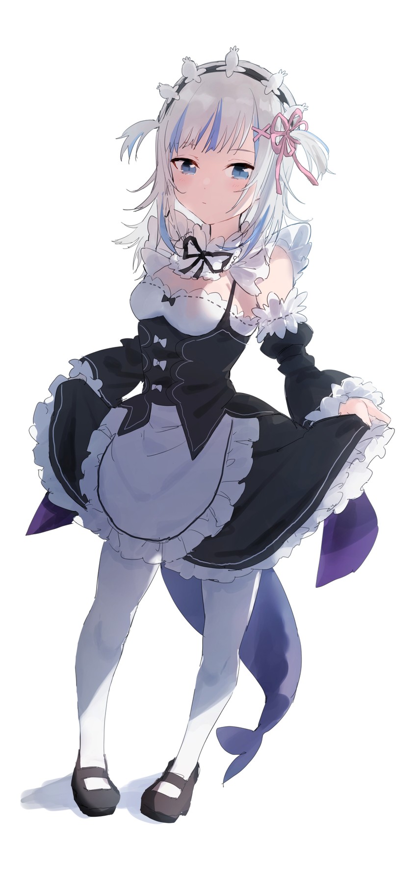gawr gura and rem (hololive and 2 more) drawn by crow_monet