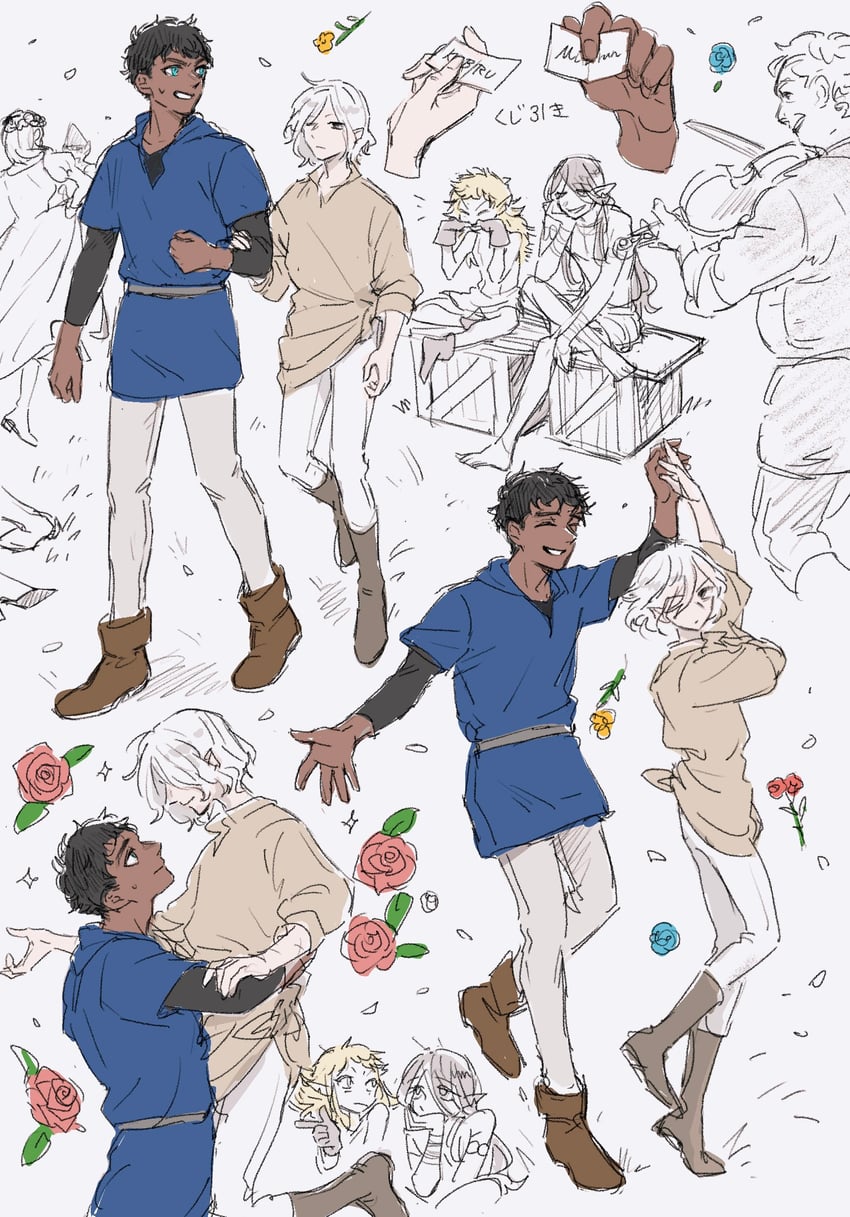mithrun, kabru, fleki, and lycion (dungeon meshi) drawn by vilihiliv
