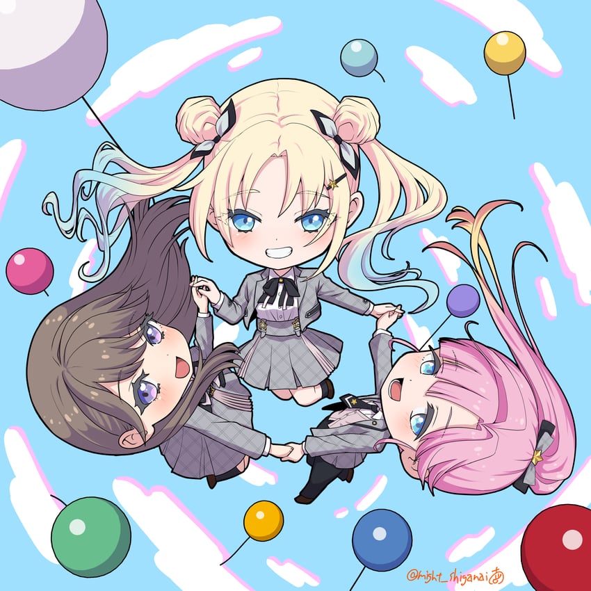 fujishima megumi, osawa rurino, and anyoji hime (love live! and 1 more) drawn by shiganai_might