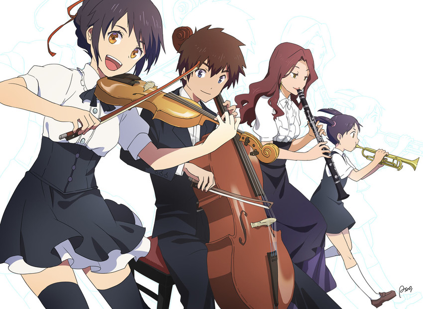 miyamizu mitsuha, tachibana taki, miyamizu yotsuha, and okudera miki (kimi no na wa.) drawn by asao_(vc)