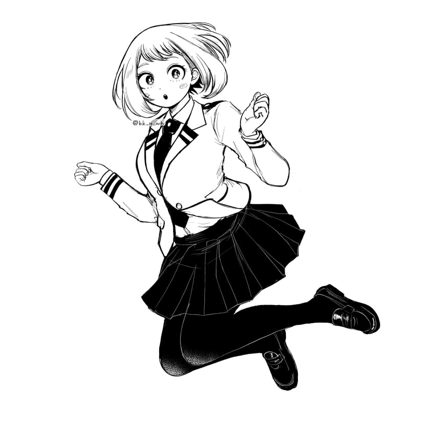 uraraka ochaco (boku no hero academia) drawn by bk_n_wh
