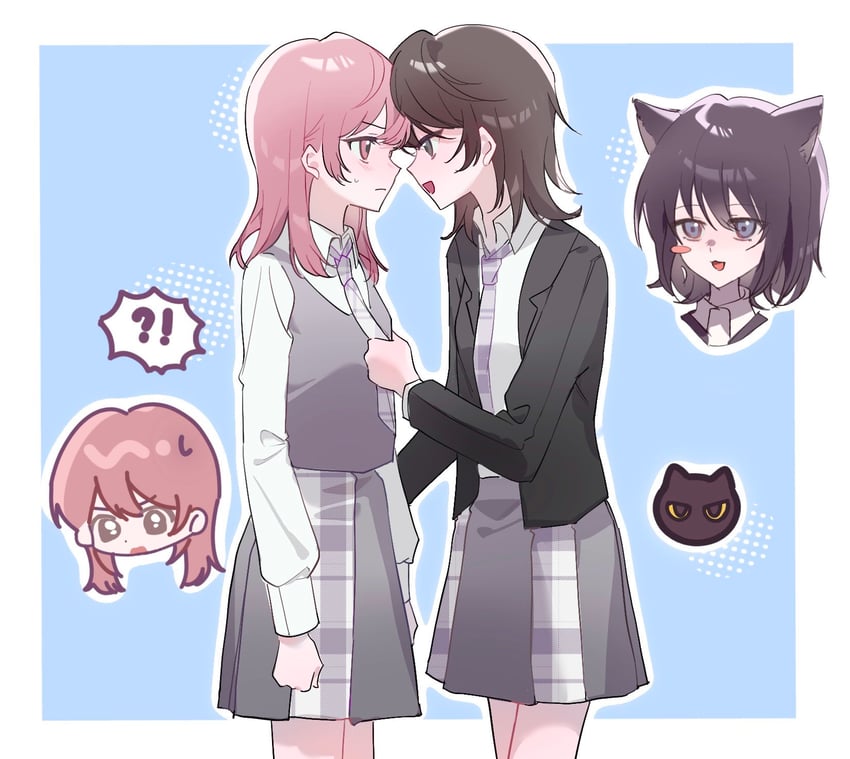 naoi and yoshizawa kurumi (zenbu kowashite jigoku de aishite) drawn by xioch7972291