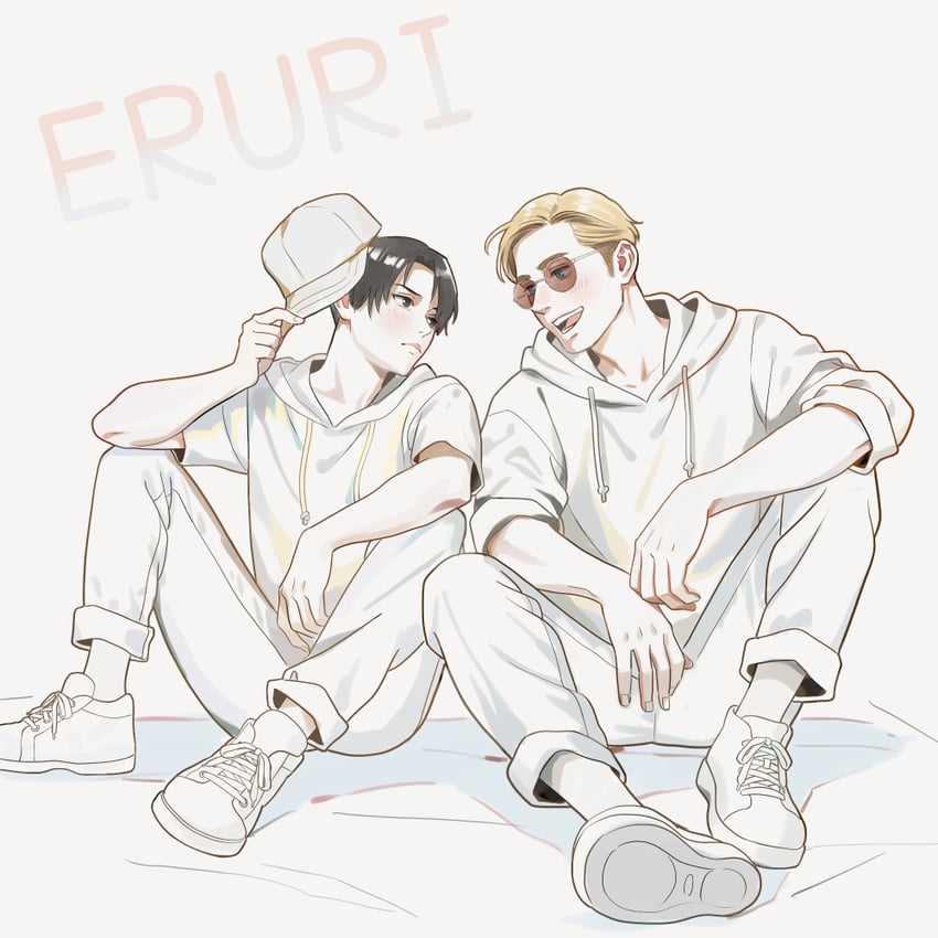 levi and erwin smith (shingeki no kyojin) drawn by 1216liddell