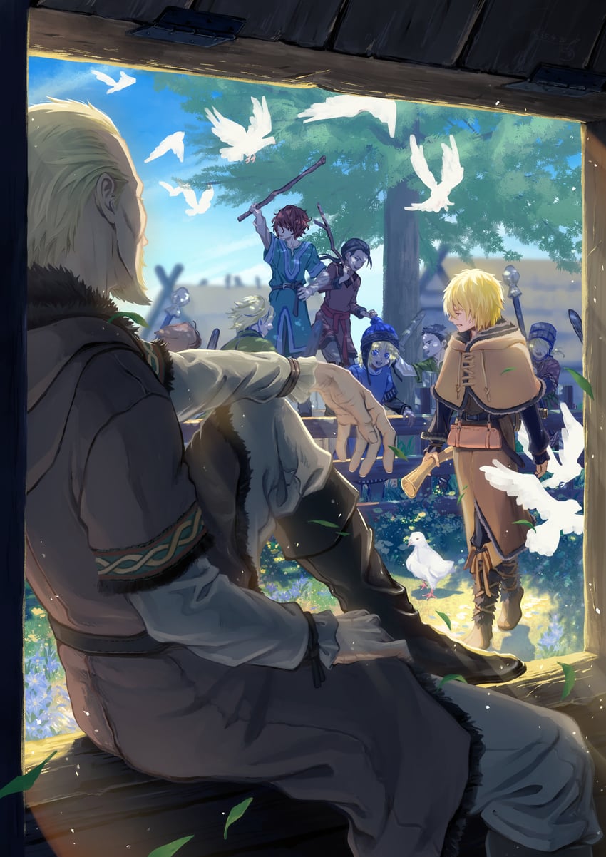 thorfinn and askeladd (vinland saga) drawn by shirube_akashi