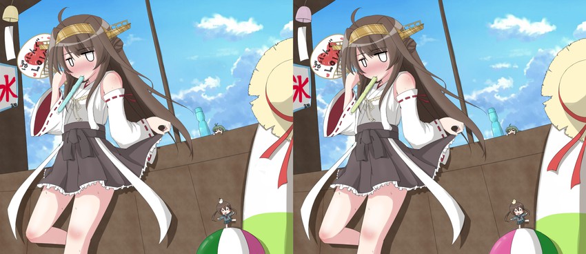 kongou, hiyoko, and midori (kantai collection) drawn by nanase-san_(honey_be)
