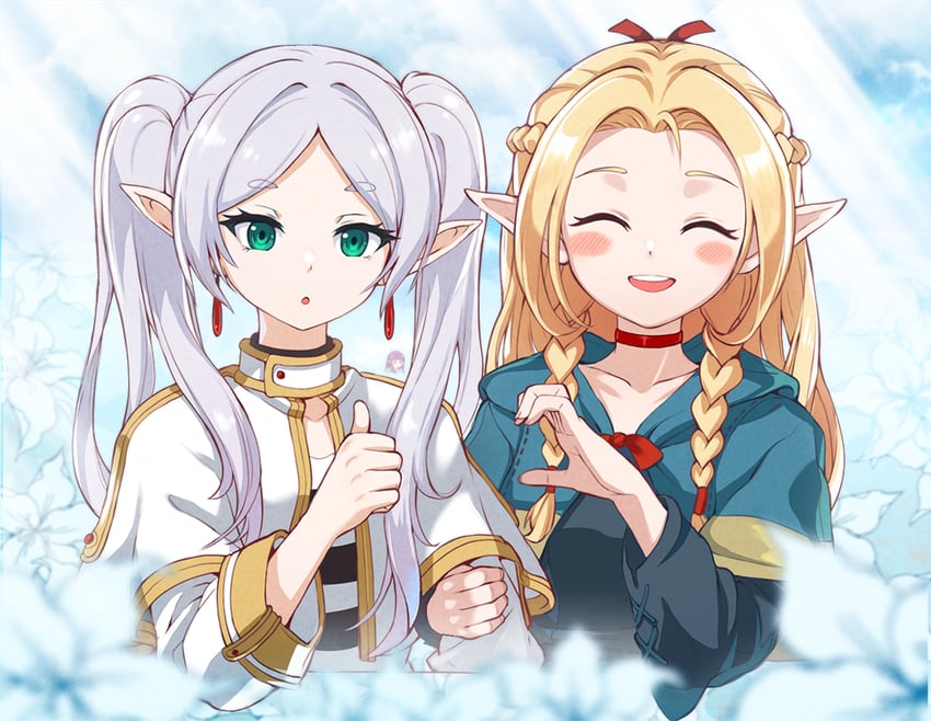 frieren and marcille donato (sousou no frieren and 1 more) drawn by armcho