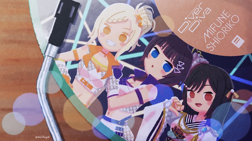miyashita ai, asaka karin, and mifune shioriko (love live! and 1 more) drawn by meidosan