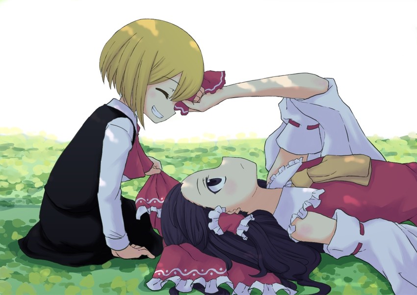 hakurei reimu and rumia (touhou and 2 more) drawn by jack_(wkm74959)