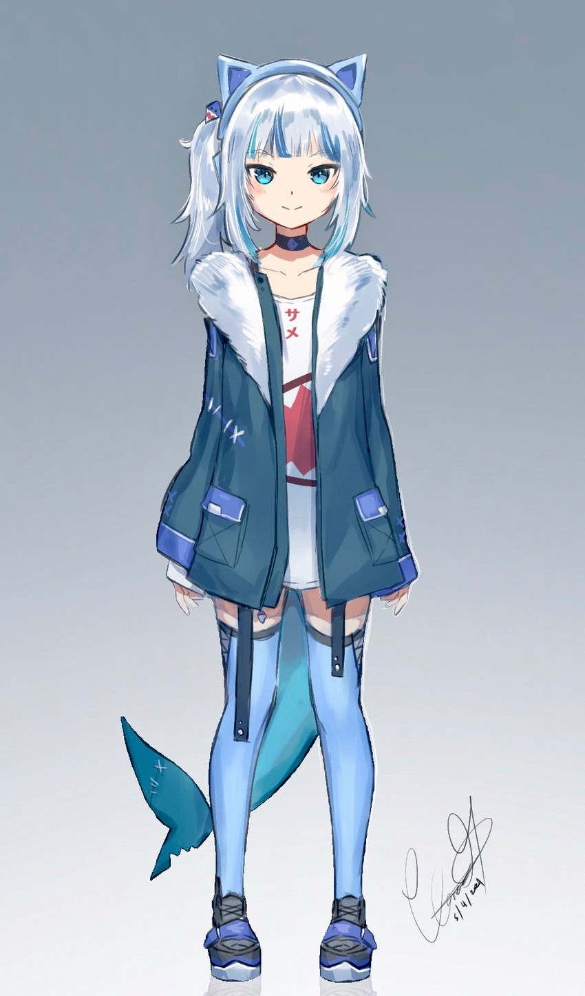 gawr gura (hololive and 1 more) drawn by clarenceman0605